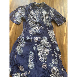 Free People Blue Hawaii Washed Floral Short Sleeve Mini Dress